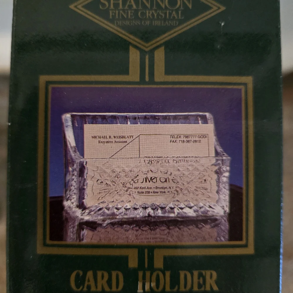 NEW-Lead Crystal Businesses Card Holder By Shannon Fine Crystal Of Ireland